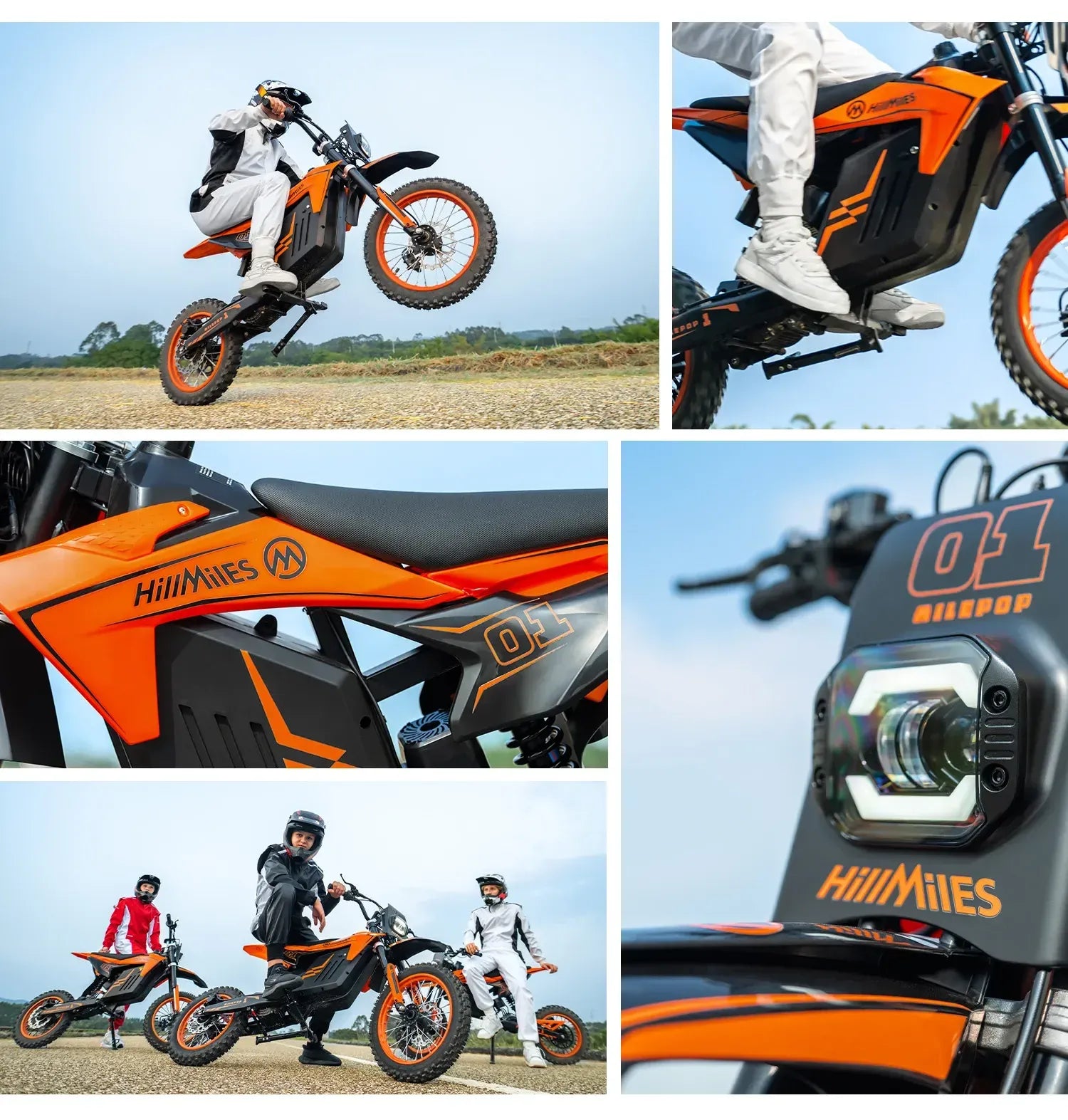 HILLMile Pop-1 Urban Electric Motorcycle – 2000W High-Torque Motor | 31 MPH Top Speed | Long-Range Lithium E-Moto
