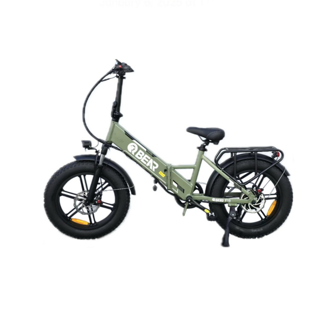 QBEAR F10 Step-Thru Foldable Electric Bike | 20” Fat Tire • 750W Motor • Long Range